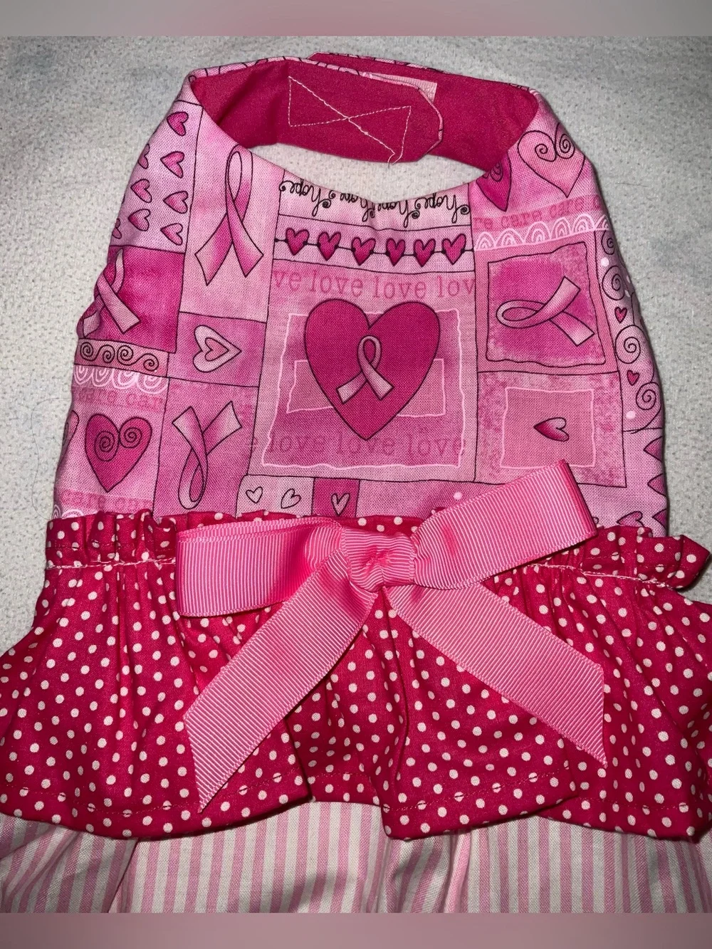 Gorgeous Boutique Custom Made Bella Pink Breast Cancer Dog Jumpsuit